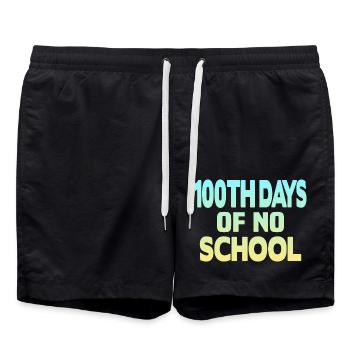 100th Days of No School - Swim Trunks - black - Front - AI Model Male 185 light (185cm)
