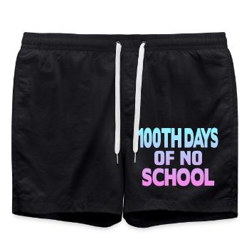 100th Days of No School - Swim Trunks - black - Front - AI Model Male 185 light (185cm)