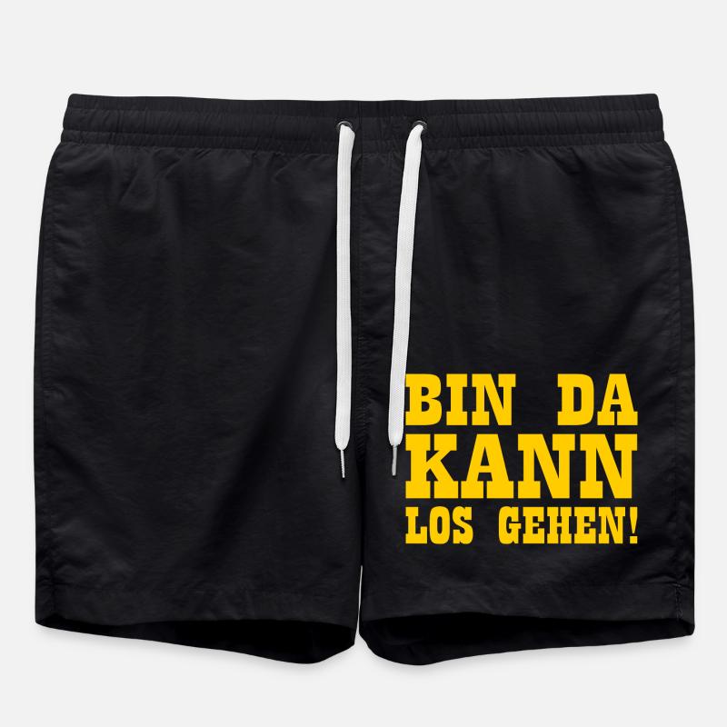 Bin da kann losgehen - Badeshorts - Schwarz