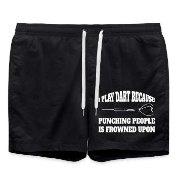 Darts Gift Darts Saying Dartsport Player - Swim Trunks - black - Front - AI Model Male 185 light (185cm)