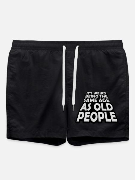 being old people age - Swim Trunks - black
