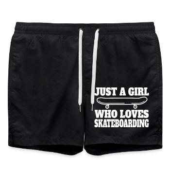 Skateboard Longboard Mädchen Skater Skateboarding - Badeshorts - Schwarz - Vorne - AI Model Male 185 light (185cm)