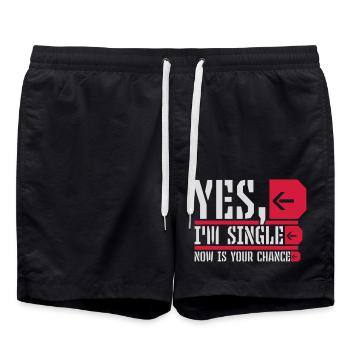 single now your chance - Badeshorts - Schwarz - Vorne - AI Model Male 185 light (185cm)