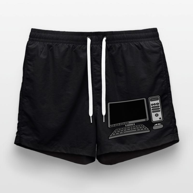 Computer Keyboard Mouse Screen Swim Trunks