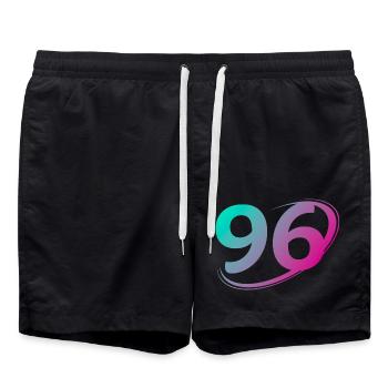 Nummer 96 mehrfarbig - Badeshorts - Schwarz - Vorne - AI Model Male 185 light (185cm)
