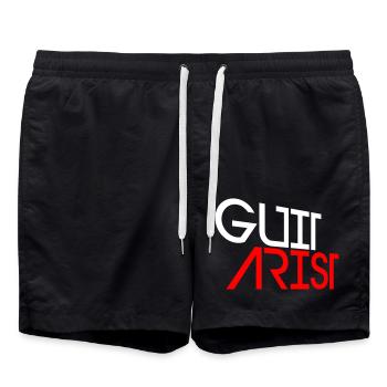 Guitarist Gitarre Spielen Gitarrist Rock Musik Fun - Badeshorts - Schwarz - Vorne - AI Model Male 185 light (185cm)