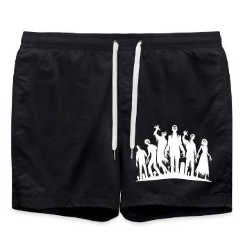 Zombie Halloween Friedhof Party Tattoo Sytle - Badeshorts - Schwarz - Vorne - AI Model Male 185 light (185cm)