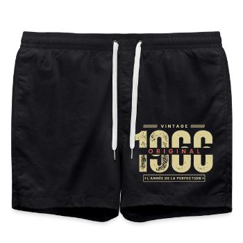 vintage 1966 / cadeau 1966 / perfection 1966 - Short de bain - noir - Devant - AI Model Male 185 light (185cm)