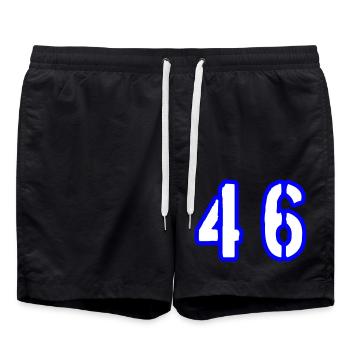 46 Number Symbol - Swim Trunks - black - Front - AI Model Male 185 light (185cm)