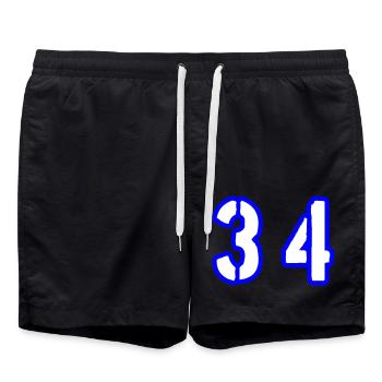 34 Number Symbol - Swim Trunks - black - Front - AI Model Male 185 light (185cm)