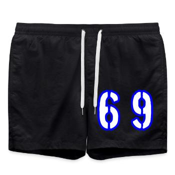 69 Number Symbol - Swim Trunks - black - Front - AI Model Male 185 light (185cm)