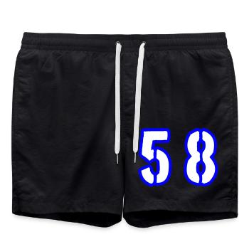 58 Number Symbol - Swim Trunks - black - Front - AI Model Male 185 light (185cm)