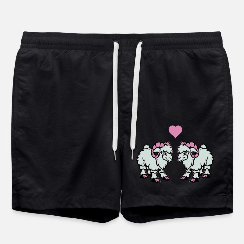 schaf comic widder love - Badeshorts - Schwarz