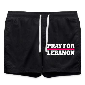 Pray for lebanon - Badeshorts - Schwarz - Vorne - AI Model Male 185 light (185cm)