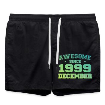 Geburtstag Dezember 1999 - Geschenk Dezember 1999 - Badeshorts - Schwarz - Vorne - AI Model Male 185 light (185cm)