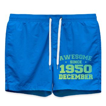 December 1950 Birthday - December 1950 Gift - Swim Trunks - cobalt blue - Front