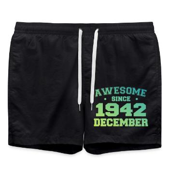 Anniversaire Décembre 1942 - Cadeau Decembre 1942 - Short de bain - noir - Devant - AI Model Male 185 light (185cm)