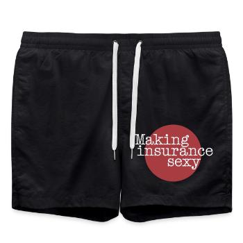 Humorous design for insurance professionals - Swim Trunks - black - Front - AI Model Male 185 light (185cm)