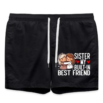 SISTER: MY BUILT-IN BESTFRIEND - Swim Trunks - black - Front - AI Model Male 185 light (185cm)