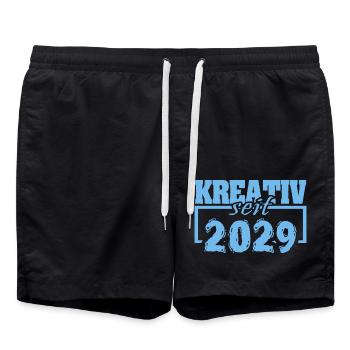 2029 - Badeshorts - Schwarz - Vorne - AI Model Male 185 light (185cm)