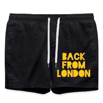 Back from London - Swim Trunks - black - Front - AI Model Male 185 light (185cm)