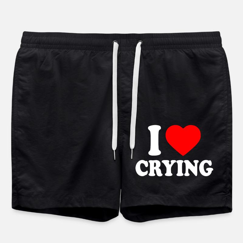 i love crying - Short de bain - noir