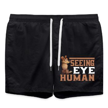Seeing Eye Human 85 - Badeshorts - Schwarz - Vorne - AI Model Male 185 light (185cm)
