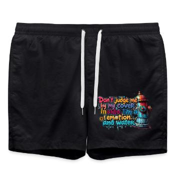 I am a well of emotion and water - Swim Trunks - black - Front - AI Model Male 185 light (185cm)