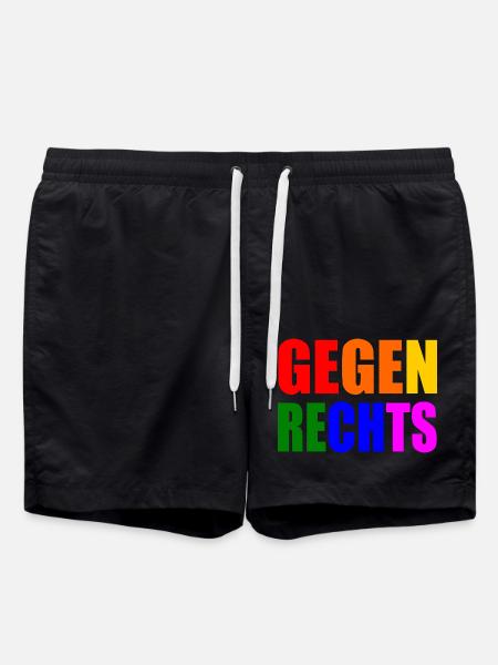 Gegen rechts - Badeshorts - Schwarz