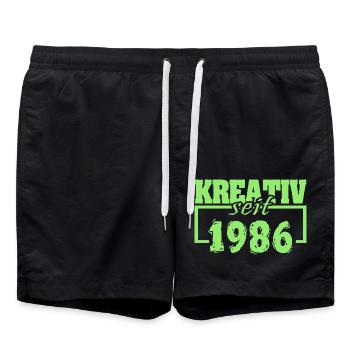 1986 - Swim Trunks - black - Front - AI Model Male 185 light (185cm)