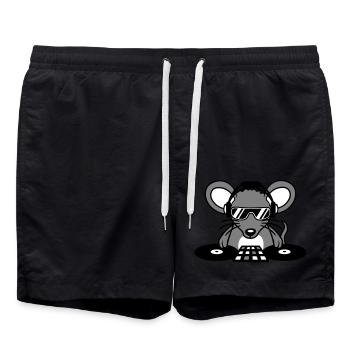 Mouse DJ Sunglasses Headphones Party Celebrate Music - Swim Trunks - black - Front - AI Model Male 185 light (185cm)