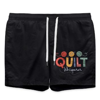 Quilt Whisperer Quilter Quilting - Badeshorts - Schwarz - Vorne - AI Model Male 185 light (185cm)