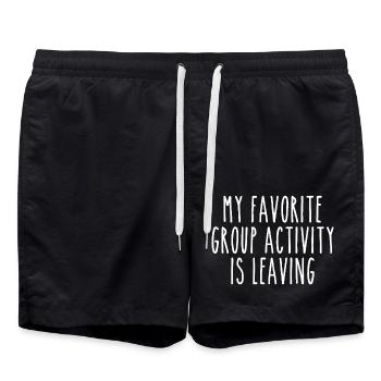 Meine Lieblingsaktivität in der Gruppe ist das Verlassen - Badeshorts - Schwarz - Vorne - AI Model Male 185 light (185cm)
