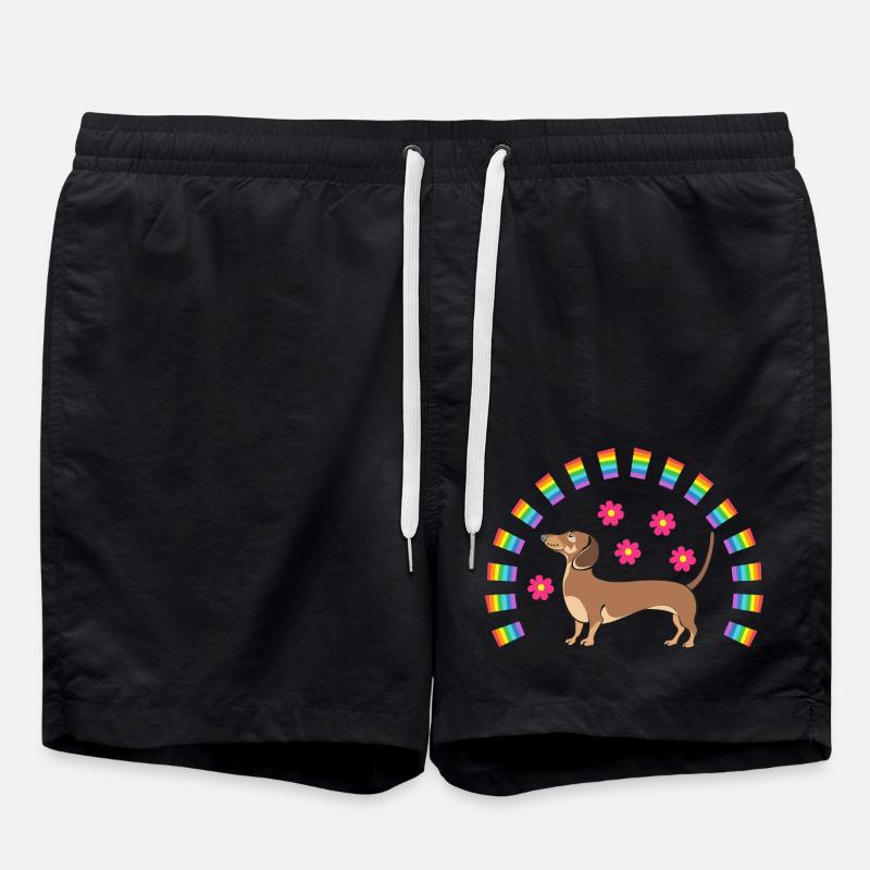 chien saucisse teckel - Short de bain - noir