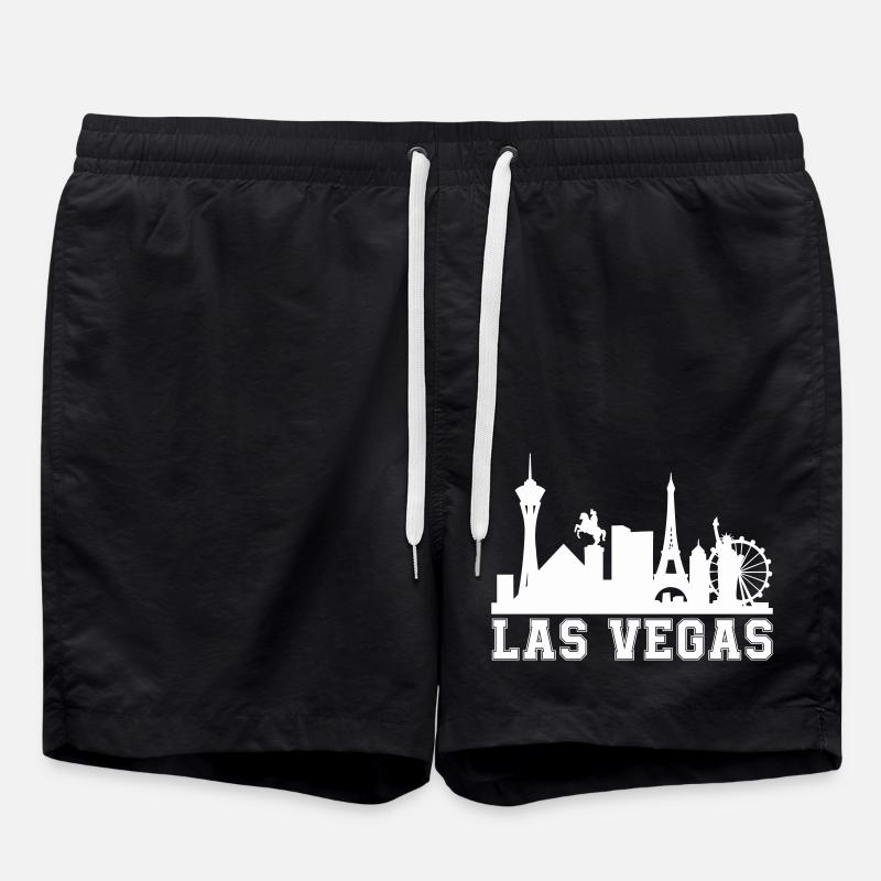 Vegas Skyline - Swim Trunks - black
