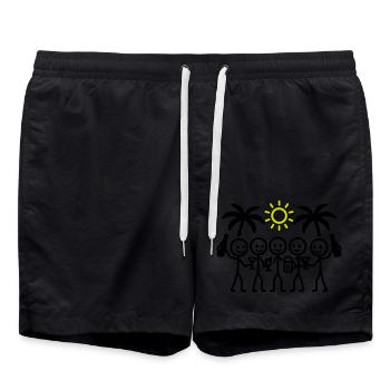 Holiday Team Party - Swim Trunks - black - Front - AI Model Male 185 light (185cm)