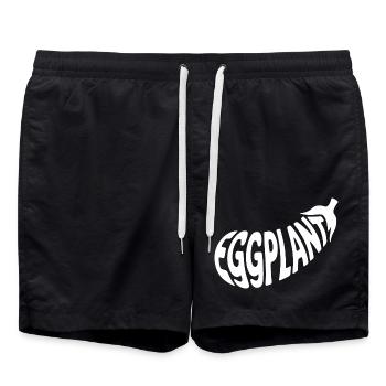 Aubergine - Cooles Gemüse Logo - Badeshorts - Schwarz - Vorne - AI Model Male 185 light (185cm)