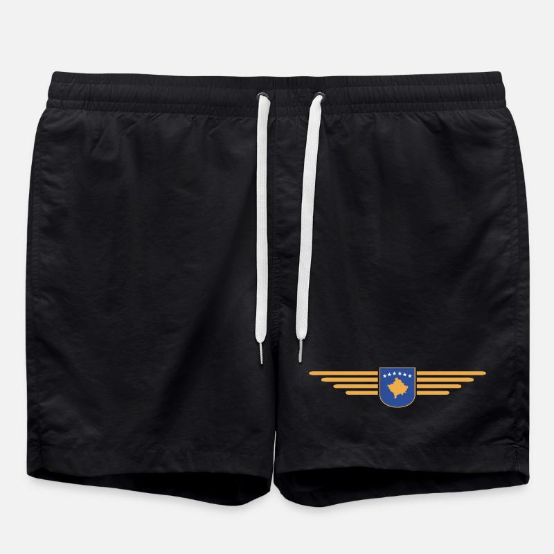 Kosovo Fan T-Shirt Design - Swim Trunks - black