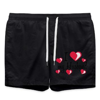 i love my worlds greatest meilleur mari husband t - Short de bain - noir - Devant - AI Model Male 185 light (185cm)