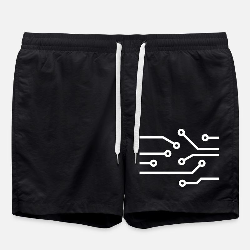 Platine Technik Computer CPU Muster Shirt Geschenk - Badeshorts - Schwarz