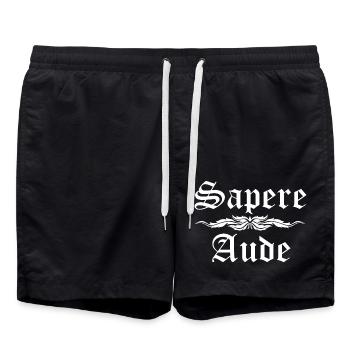 Sapere Aude - lateinisches Sprichwort - Badeshorts - Schwarz - Vorne - AI Model Male 185 light (185cm)