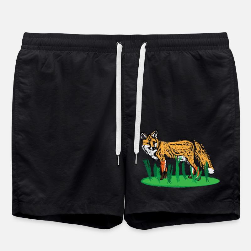 Rotfuchs / Red Fox Design I - Swim Trunks - black