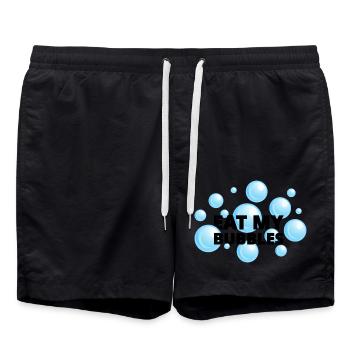 EAT MY BUBBLES - BLUE BUBBLES - Swim Trunks - black - Front - AI Model Male 185 light (185cm)