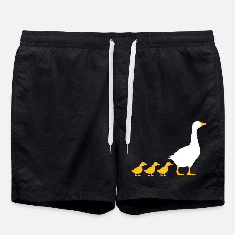 Familie Gänse Design - Badeshorts - Schwarz