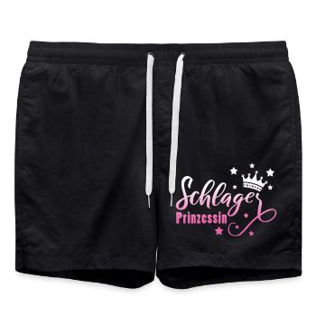 Schlagerprinzessin Schlagerfan Schlager Geschenk - Badeshorts - Schwarz - Vorne - AI Model Male 185 light (185cm)