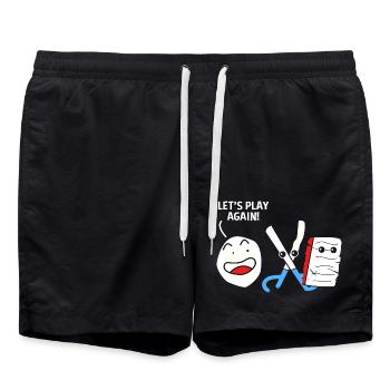 Schere Stein Papier - Badeshorts - Schwarz - Vorne - AI Model Male 185 light (185cm)