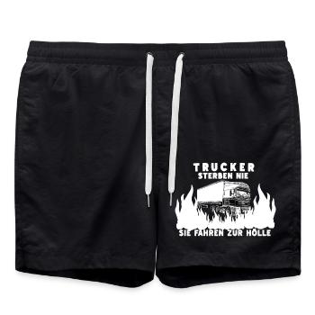 Trucker - Swim Trunks - black - Front - AI Model Male 185 light (185cm)