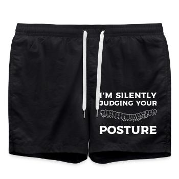 Physiothérapie Physiothérapeute Chiropracteur Chiro - Short de bain - noir - Devant - AI Model Male 185 light (185cm)