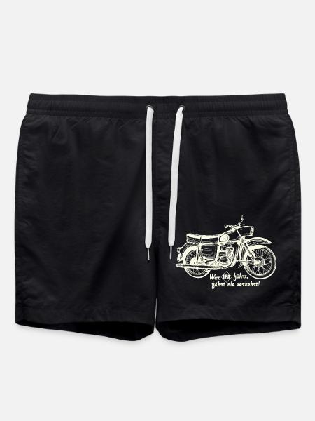 DDR Oldtimer Motorrad - emz Trophy IFA - Badeshorts - Schwarz
