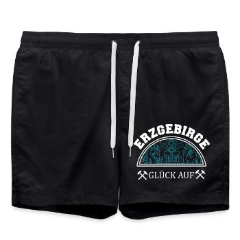 Schwibbogen - Badeshorts - Schwarz - Vorne - AI Model Male 185 light (185cm)